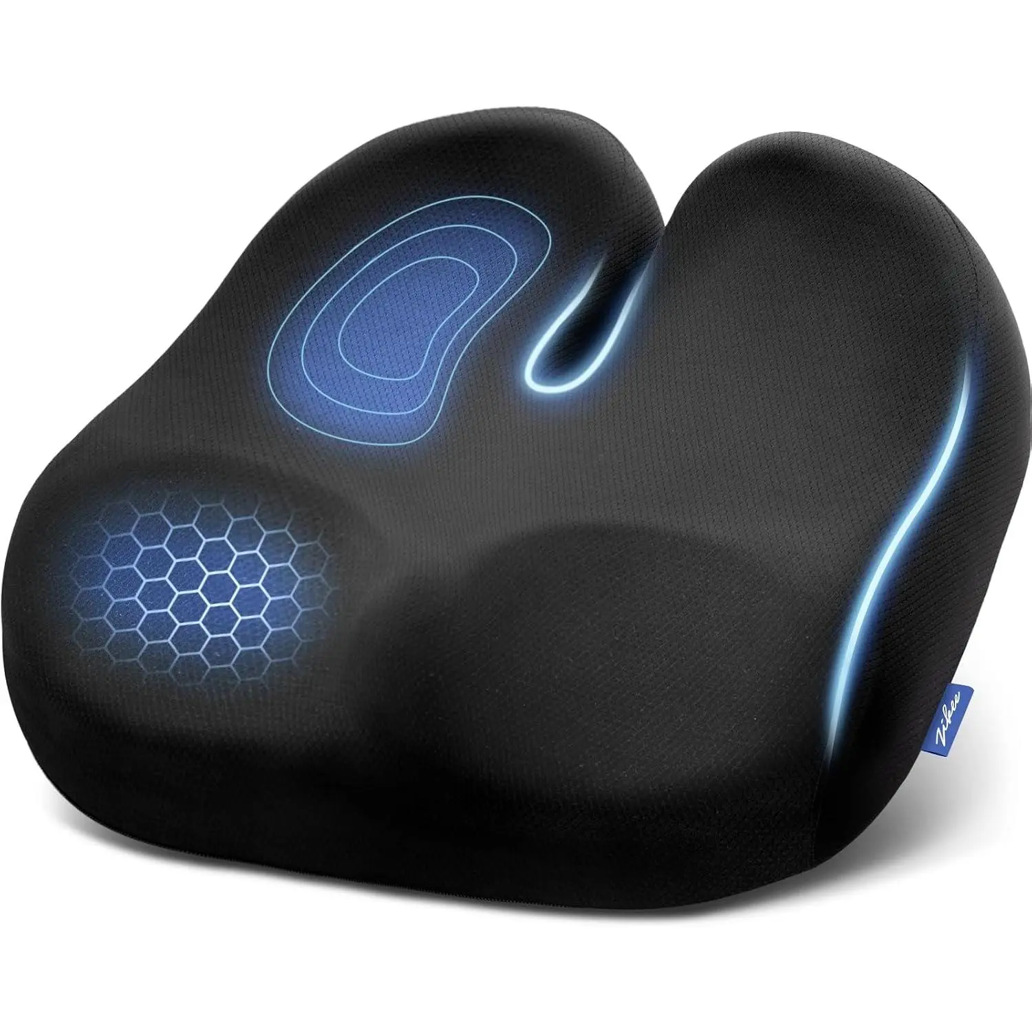 Ergonomic Office Chair Cushion with U-Back Shape, Thigh Relief Slope & High-Density Foam for Tailbone, Sciatica Pain Relief, Suitable for Office Chair, Car Seat