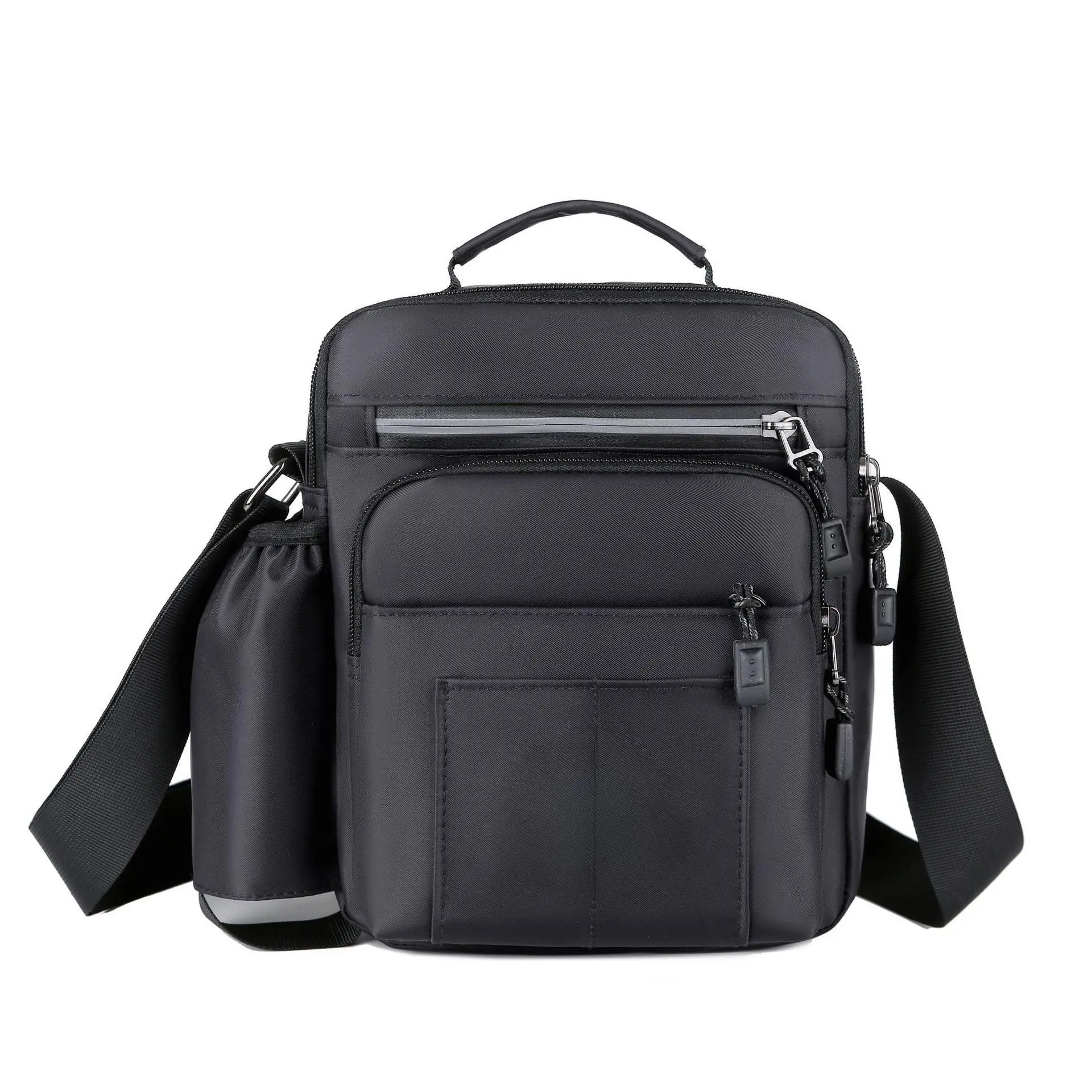Men's New Multi-Functional Water Resistant Convertible Shoulder Bag, Multi-Layer Casual Crossbody Handbag for Business Travel and Daily Commute, Spacious Divided Compartments, Adjustable Strap, Durable Wear-Resistant Fabric, Secure Zipper Closure