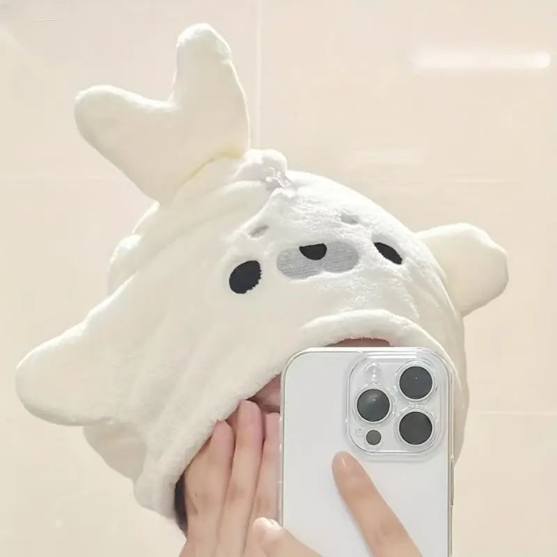 Women's 2-Piece Coral Fleece Cute Cat Face Dry Hair Towel & Hand Towel Set - Water Absorbent, Quick Dry, Soft - Portable Sports & Outdoor, Bathroom Essentials, 2Pcs, Face Towel