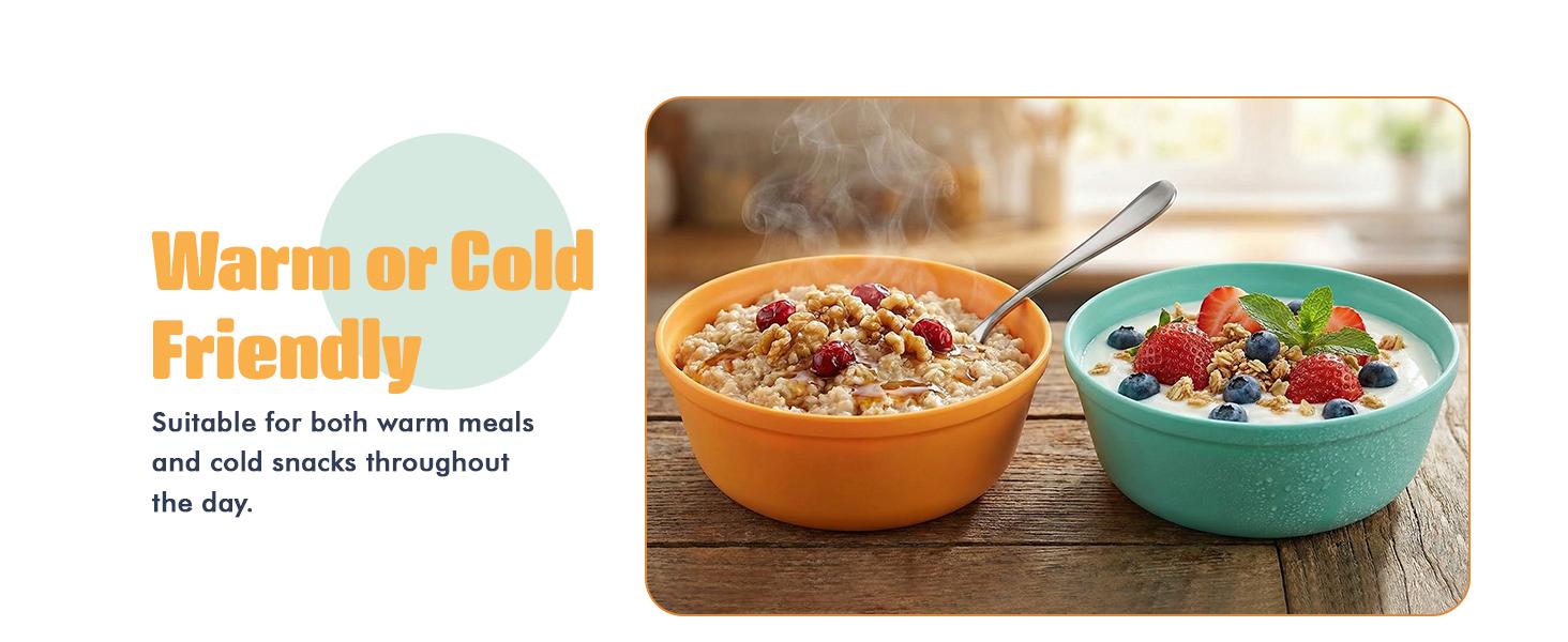 Plastic Bowls Set of 6 – 15oz Multipurpose Deep Salad & Pasta Bowls, Stackable Kitchen Bowls for Home, Kids & Parties, BPA-Free Food Grade, Assorted Cute Colors