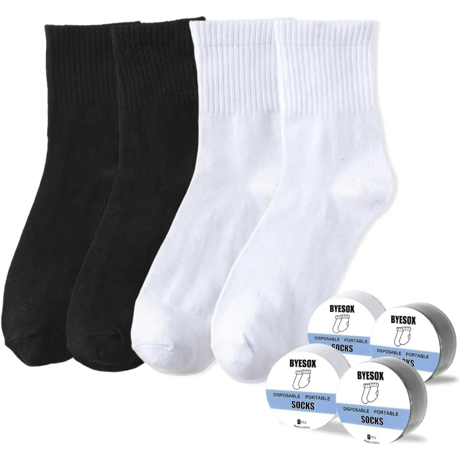 12 Pairs Disposable Socks for Travel, Single-use Compressed Socks Good for On-the-Go