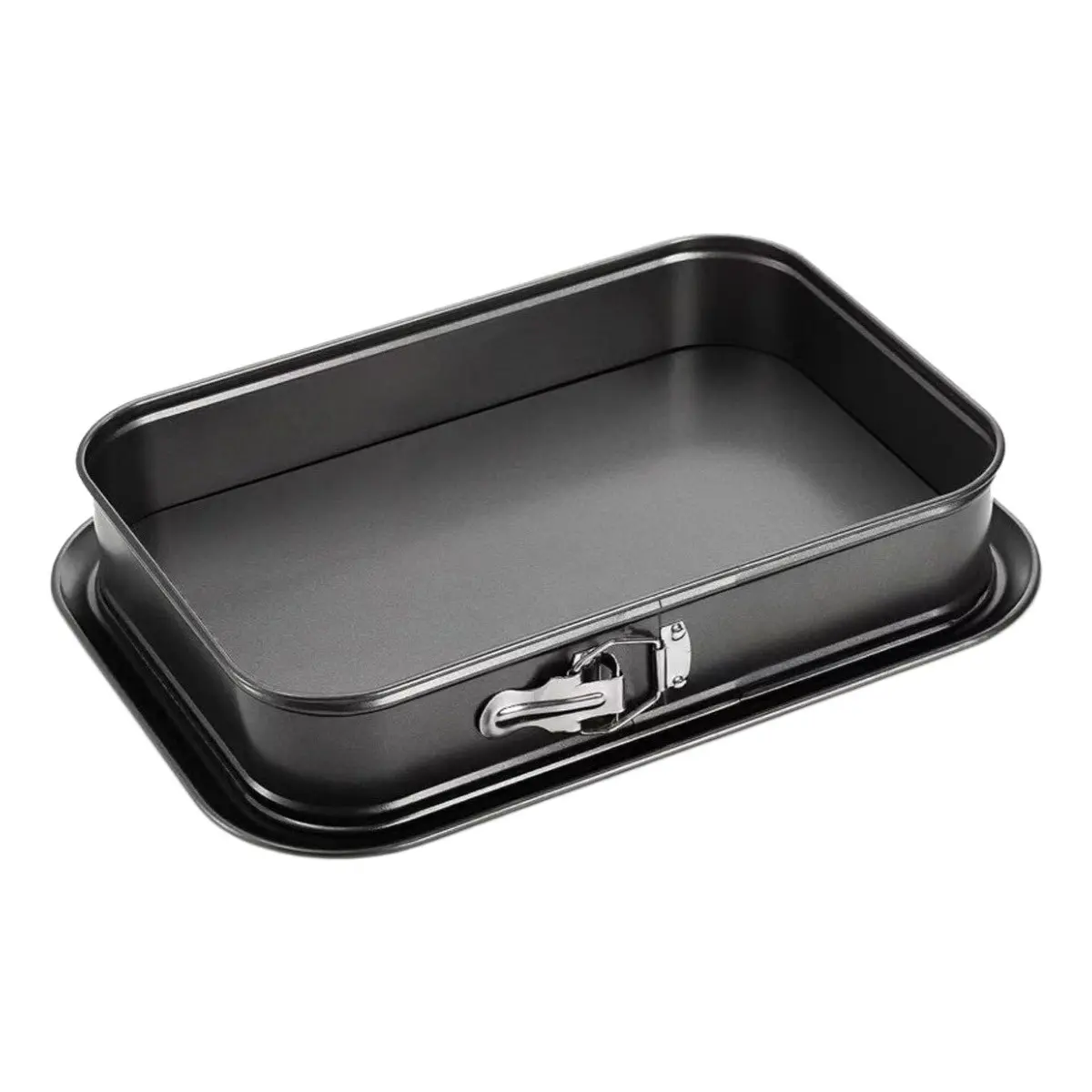 Non-Stick Rectangular Springform Cake Pan, Removable Bottom Lock Design, Baking Tray for Cheesecake, Brownie, Lasagna, Baking Pans