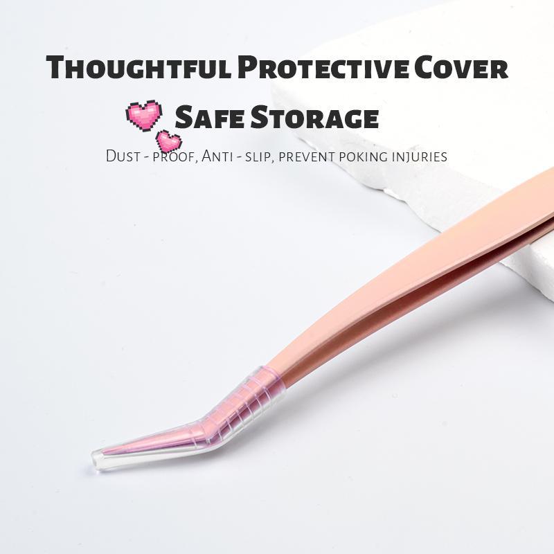 Nano Anti-Stick Eyelash Extension Tweezers, Professional Lash Extender for Girls & Women, Beginner Friendly Smooth Straight & Curved Tweezers