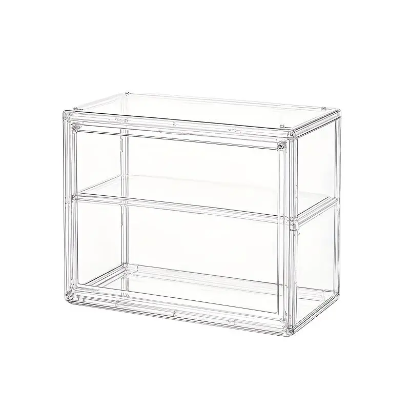 Portable Display Cabinet Storage Rack with Latch Lid, Acrylic Organizer for Cosmetics, Collectibles, Dolls, Toys, Ideal Gift