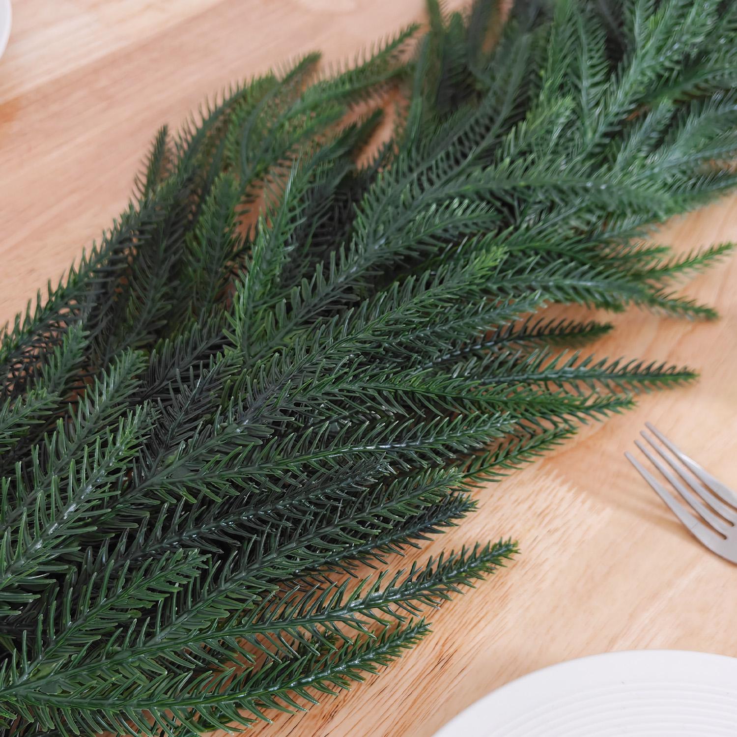 6FT/9FT real touch artificial Norfolk pine wreath, Christmas wreath decoration for home Christmas table, front door, fireplace decoration