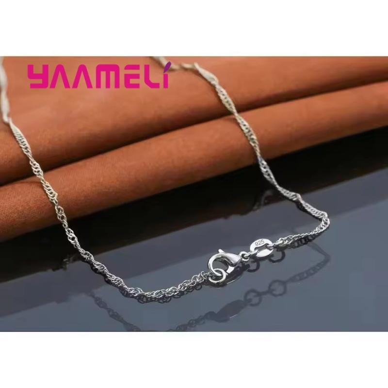 925 Sterling Silver Color Necklaces Earrings Jewelry Sets Hot Sale Cubic Zircon Women Girls Engagement Anniversary Accessory