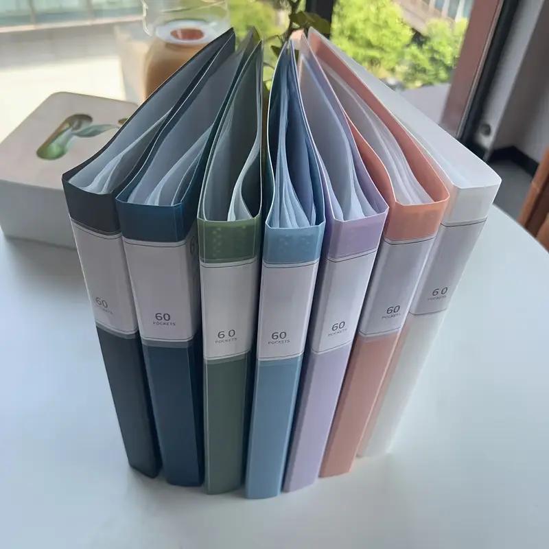 4pcs Transparent Plastic A4 File Bags, 60-Pocket Organizer Holder, Waterproof & High Transparency, Durable PP Material for Document Organization