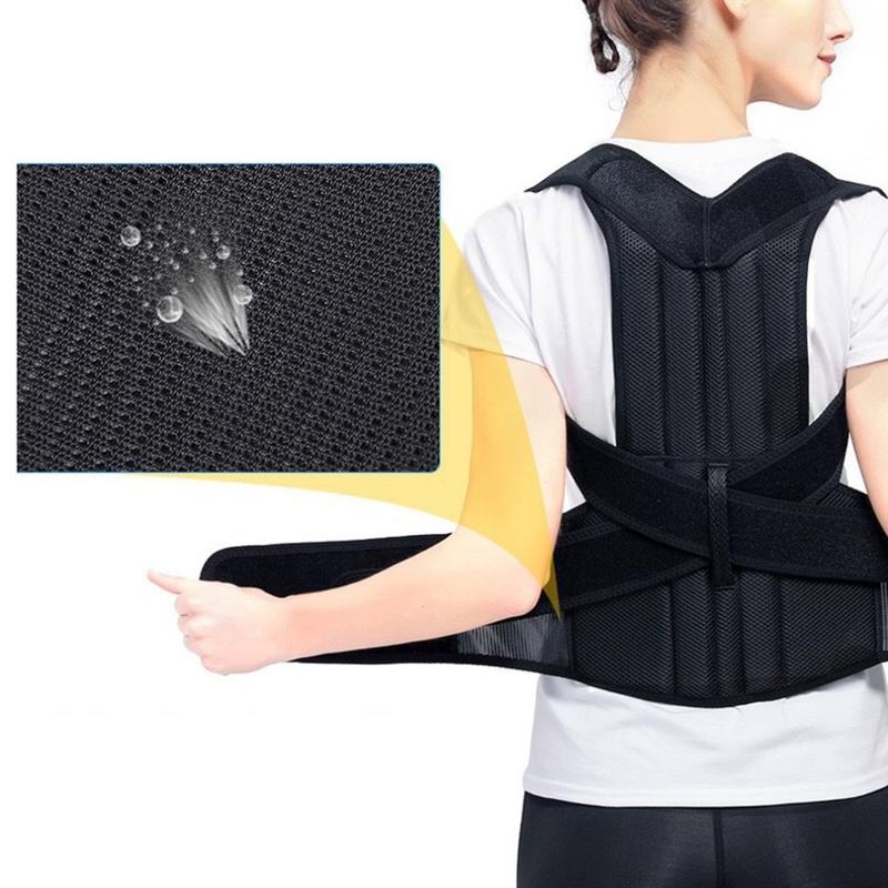 Back Brace Posture Corrector – Breathable Full Back Support, Shoulder Alignment, Spine Relief, Unisex Adjustable Support Vest