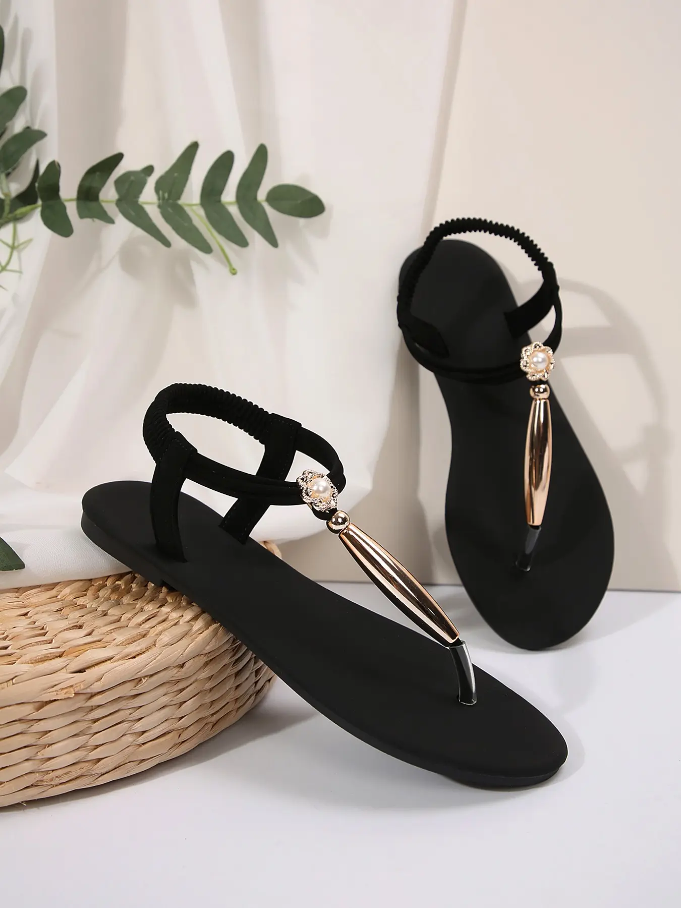 Women's Open Toe Flat Sandals, Casual Daily Wear, Perfect for Beach Vacations, Comfortable Summer Footwear, Stylish & Practical, Flat Sandal Shoes