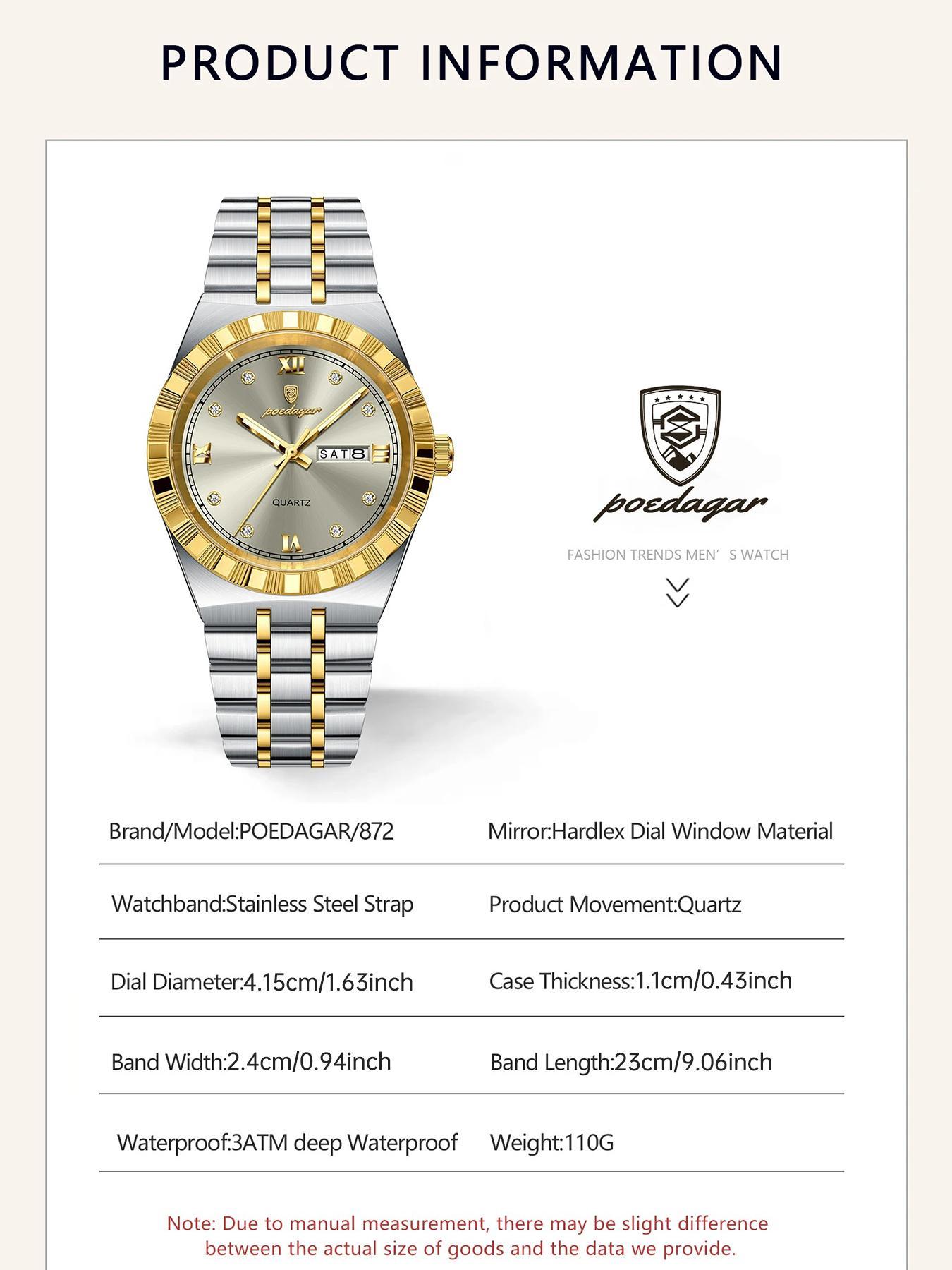 Men's Business Fashion Round Dial Analog Quartz Watch, Fashion Watch for Party, Daily Clothing Decor, Trendy All-match & Exquisite Watch for Birthday Gift with Box, High End Watch, Business Fashion Watches