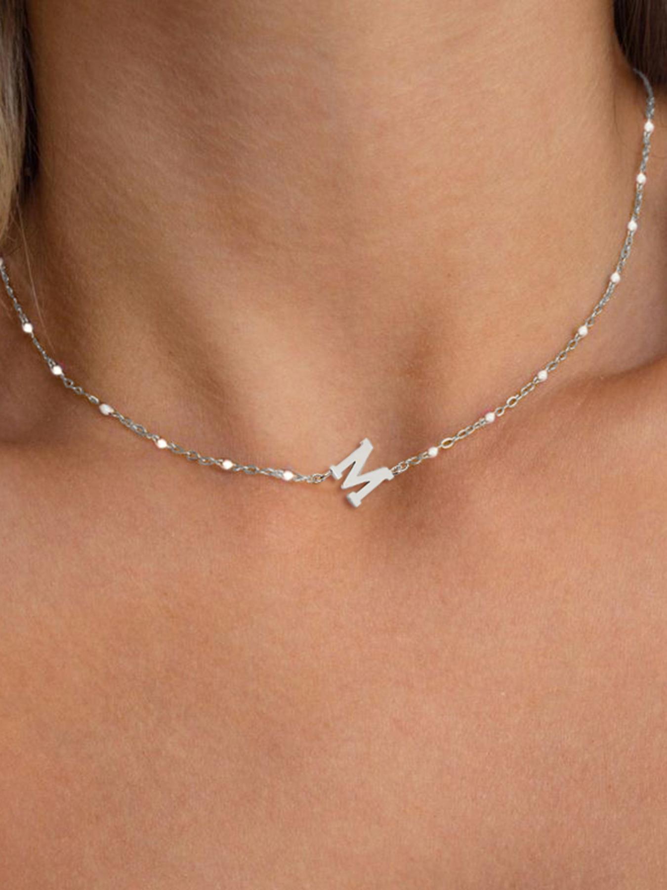 Women's Elegant Letter Charm Design Adjustable Lobster Closure Pendant Necklace, 2024 New Style Fashion Jewelry for Party, Trendy All-match & Exquisite Jewelry As Anniversary Gift, Non Tarnish Jewelry, Initial Letter Necklace