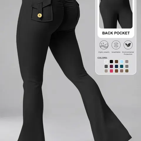 Women's Sporty High Waist Skinny Trousers with Pockets, High Waisted Pocket, Comfortable Yoga Pants for All Seasons, Ideal for Running and Gym, Gym Workout Bottoms