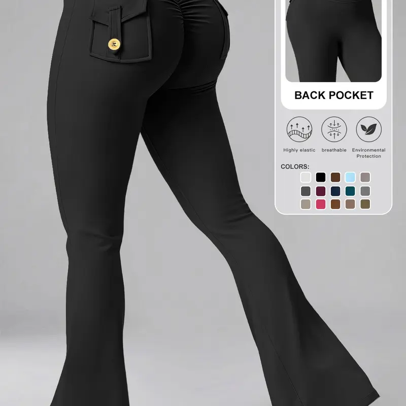 Women's Sporty High Waist Skinny Trousers with Pockets, High Waisted Pocket, Comfortable Yoga Pants for All Seasons, Ideal for Running and Gym, Gym Workout Bottoms