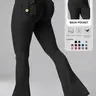 Women's Sporty High Waist Skinny Trousers with Pockets, High Waisted Pocket, Comfortable Yoga Pants for All Seasons, Ideal for Running and Gym, Gym Workout Bottoms