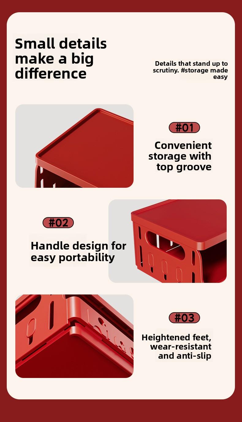 Clario "Rainbow Palette" A4 Collapsible Storage Crate — Large Aesthetic Modular Desktop Organizer for Books, Planners and Skincare. This High-Capacity Folding Pastel Bin is Perfect for Dorm Essentials and Home Office Setup