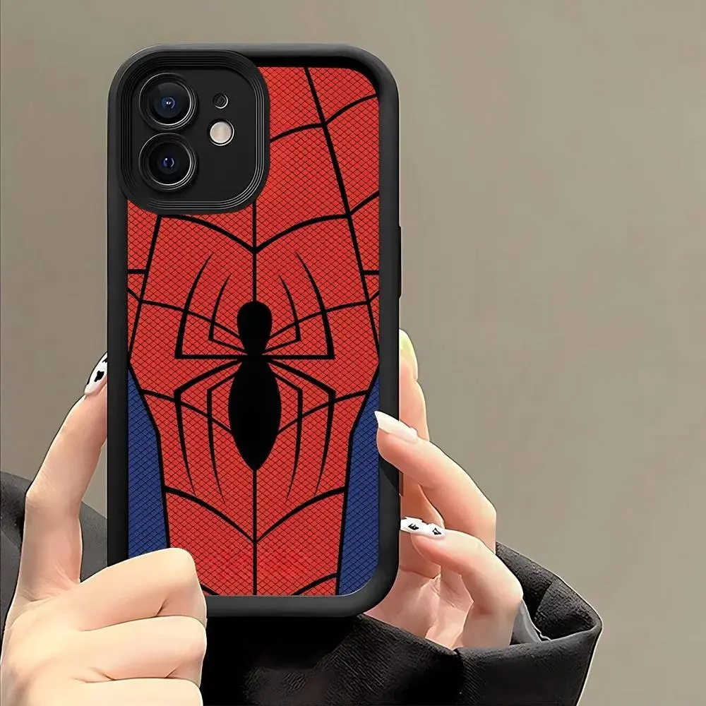 Trendy red and blue spider-design phone case, compatible with iPhone 17, 16, 15, 14, 13, 12, and 11.