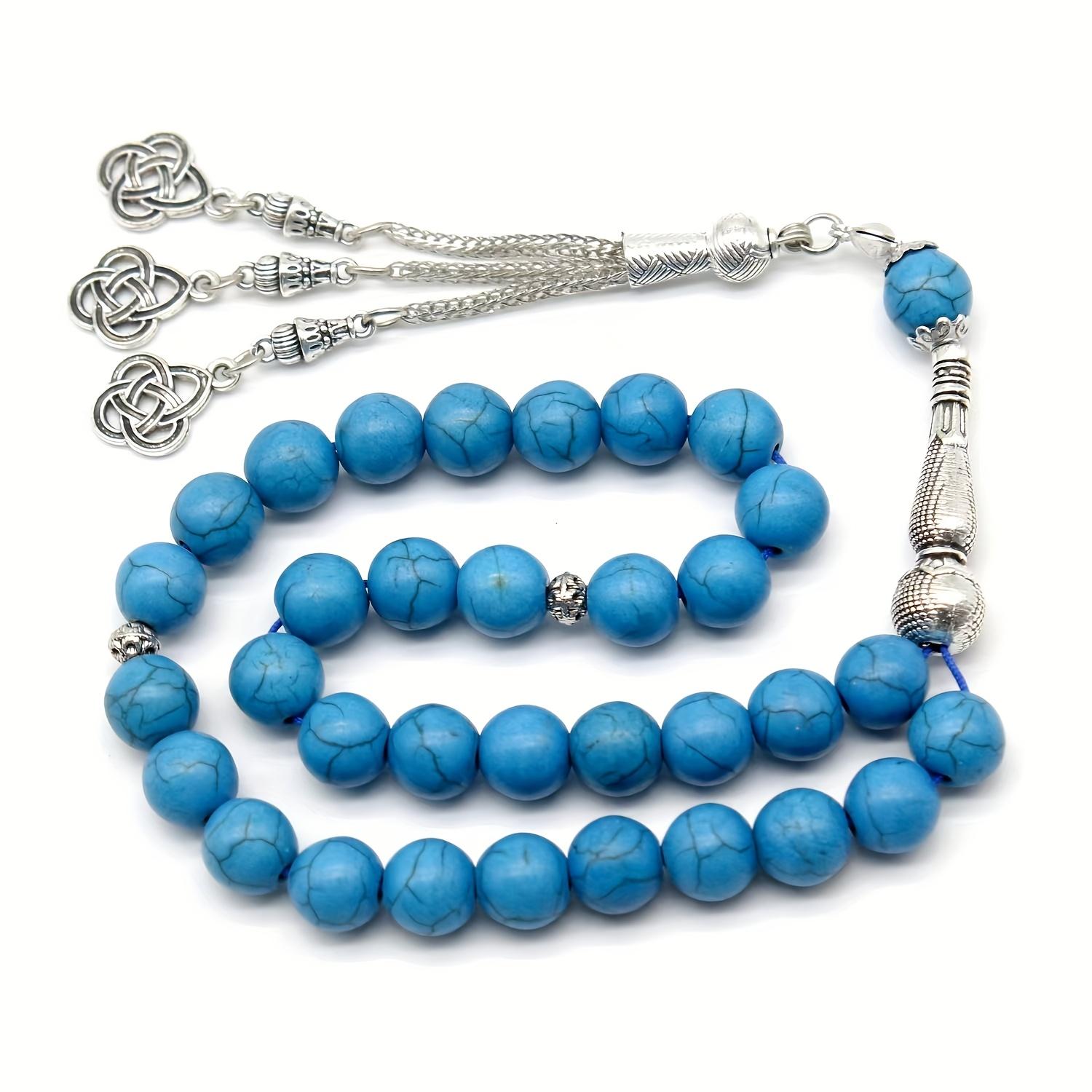 [Turquoise Prayer Beads] Original Design - 33 Turquoise Muslim Prayer Beads - 10Mm