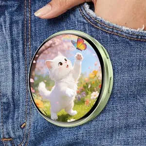 1.7 Inch Touchscreen Digital Badge Pin, HD LED Smart Badge with Bluetooth-compatible Control, Custom Wearable Screen for Concerts and Role Play