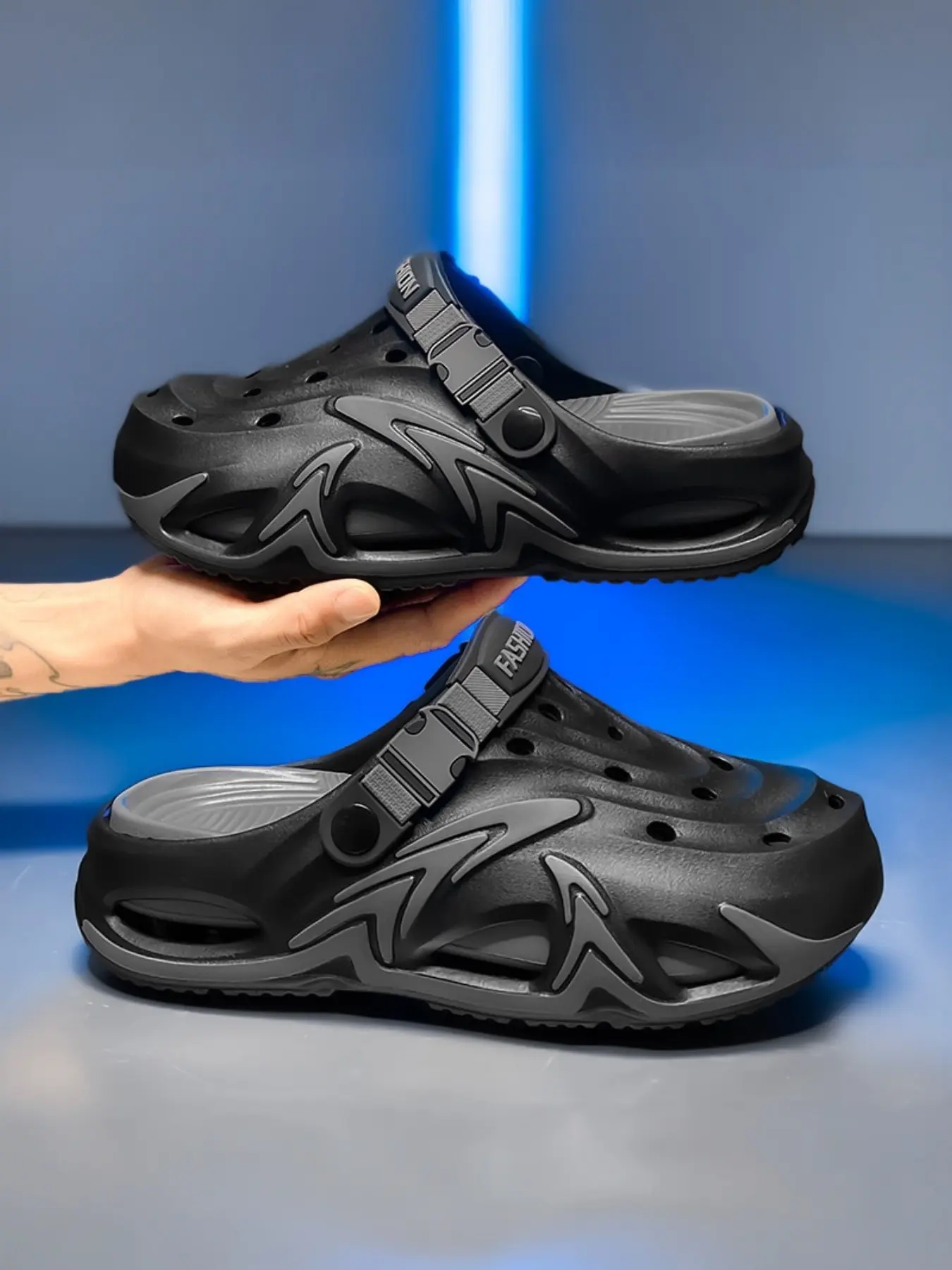 Breathable Summer Sandals Walking Shoes for Men and Women, Side Stripe Design, Thick Sole Anti-Slip Waterproof Casual Fashion Slippers, Ideal for Home and Outdoors
