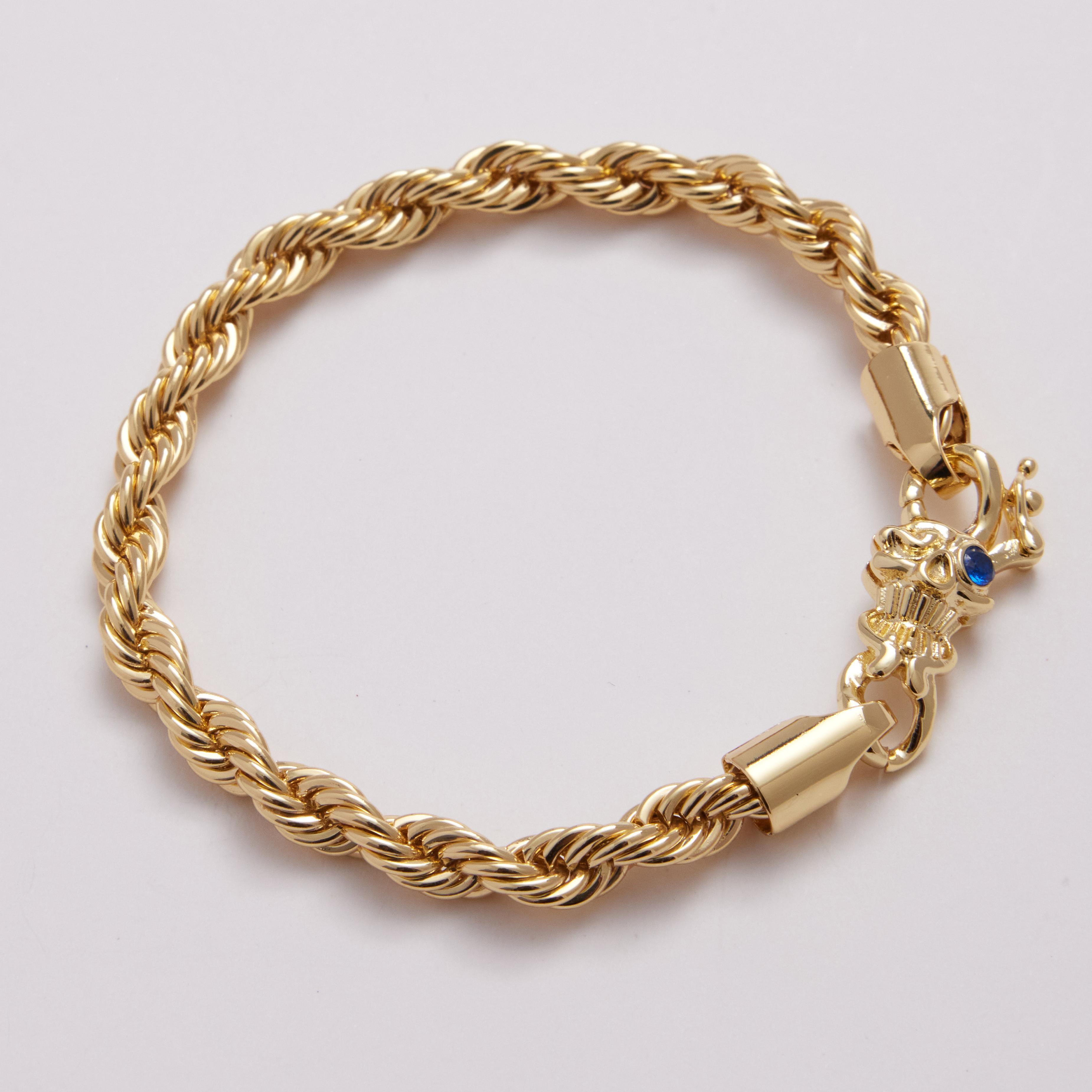 [ICE HUE] 18K Gold Vacuum Plated Copper with 5A+ Sri Lanka Zircon Skull Bracelet Miami Italy Mexico & Micro Inspired for Women & Men Luxury Jewelry,Daily Wear,Casual Fashion,Gift Idea,,Classic,Hip Hop,Simple,Sporty Style