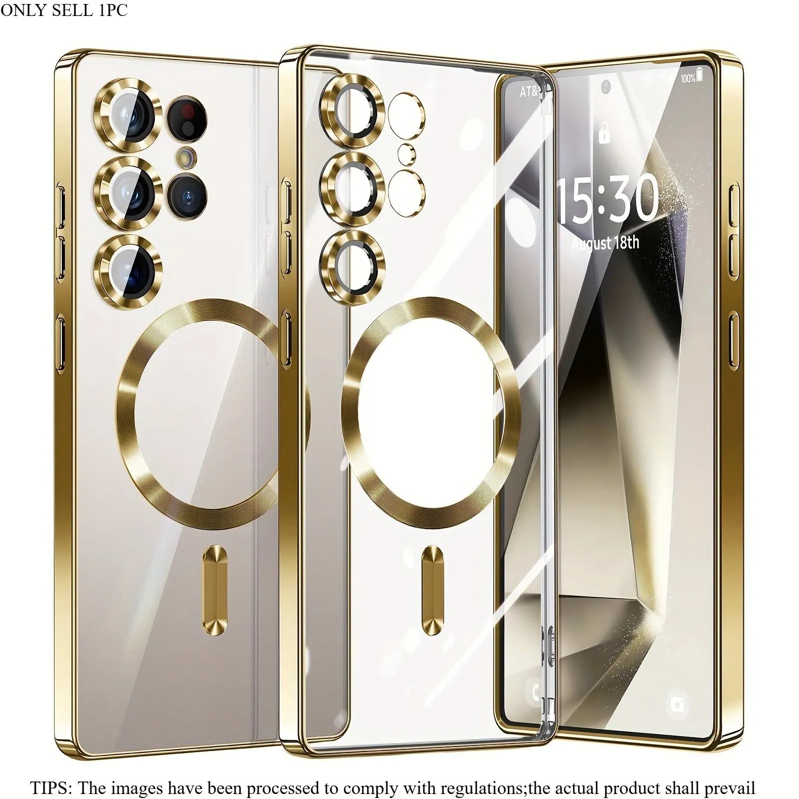 Luxury Soft Tpu Magnetic Clear Protective Phone Case, Protective Smartphone Casing, Compatible with Samsung Galaxy S26 S25 S24 Fe S23 S22 S21, Shockproof Back Cover, Lens Protector, Phone Accessory