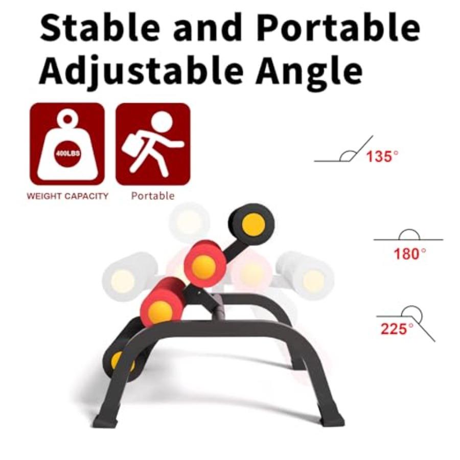 Foldable Mini Inversion Table with Back Massage Roller for Back Pain Relief Adjustable Ab Machine