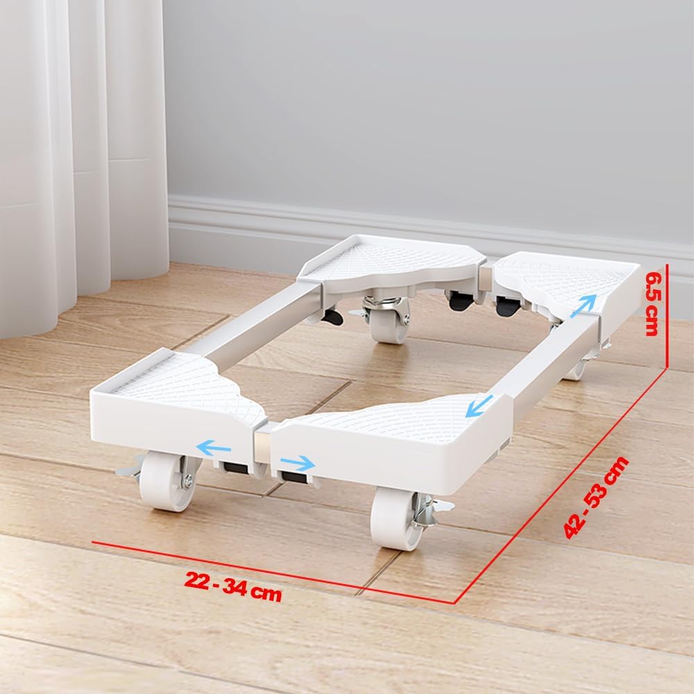 Mobile CPU Stand, Adjustable PC Tower Stand,  Tower Stand With 4 Locking Caster Wheels Fits  PC(White)