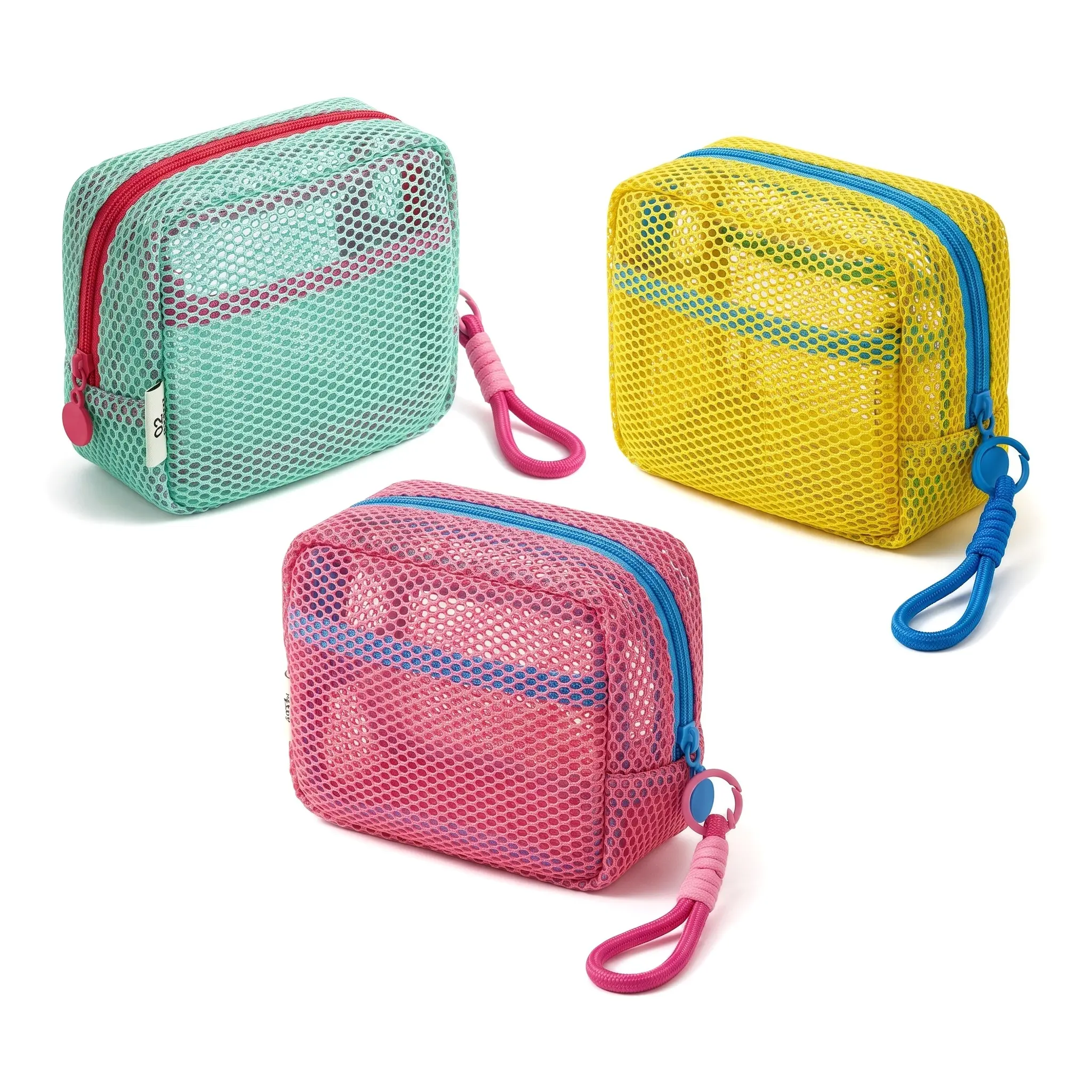 Women's Plain Cosmetic Travel Organizer Bag, Leakproof Dustproof Mesh Storage Pouch, Portable Multifunctional Breathable PVC Canvas Bag for Daily Matching & Casual Travel Essentials, High-Capacity