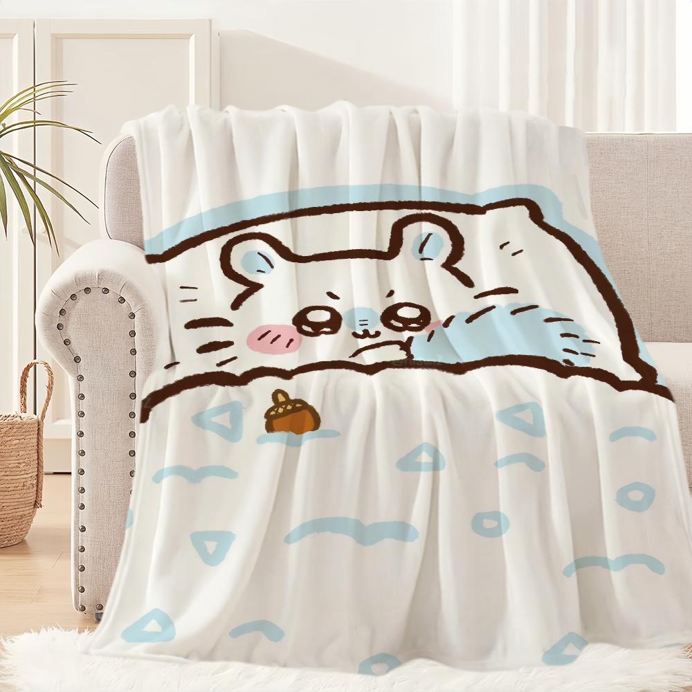 Cute Momonga C-Chiikawa Cartoon Blanket Plush Nap Sofa rug for Living Room Warm Office Bedroom Birthday Home Travel Kid Gifts