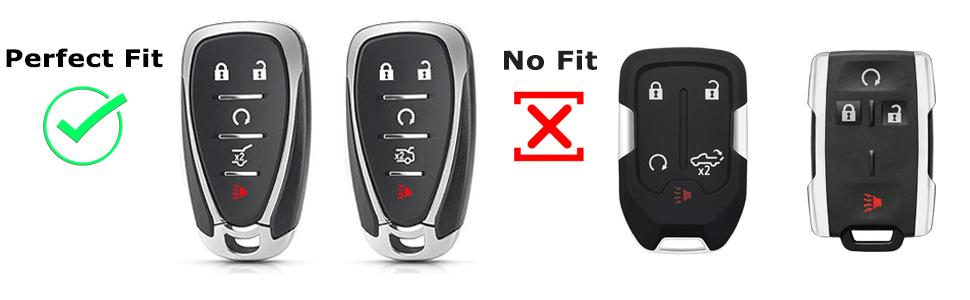 for Chevy Key Fob Cover Blue Car Key Cover Suitable for 2016-2021 Chevy Malibu Blazer Equinox Trailblazer Camaro Traverse TPU 5 Buttons Key Fob Shell for Chevy with Leather Keychain