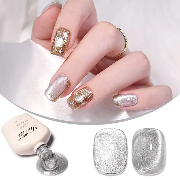 IMTITI -Premium silver cat-eye gel polish featuring a variety of cat-eye effects; quick-drying, long-lasting, and gentle formula (10ml)perfect for creatingdazzling, DIY manicures.  uv magnetic salon-quality nail art design crazy ruber uñas gelpara at-home