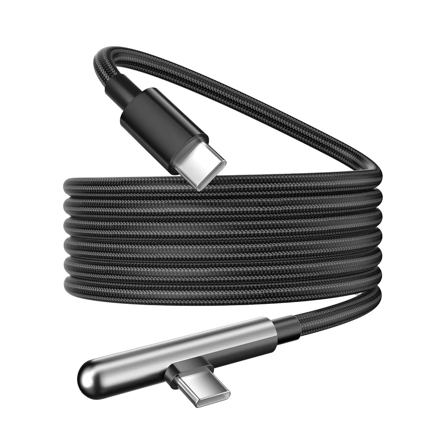 6FT USB C    240W,Extra Long USB C to USB C  6 foot Type C Right Angle Charger Data Cord Braided for  17 16 Pro Max 15/iPad/MacBook Pro Air/Galaxy S26 S25 S24 Ultra,Black