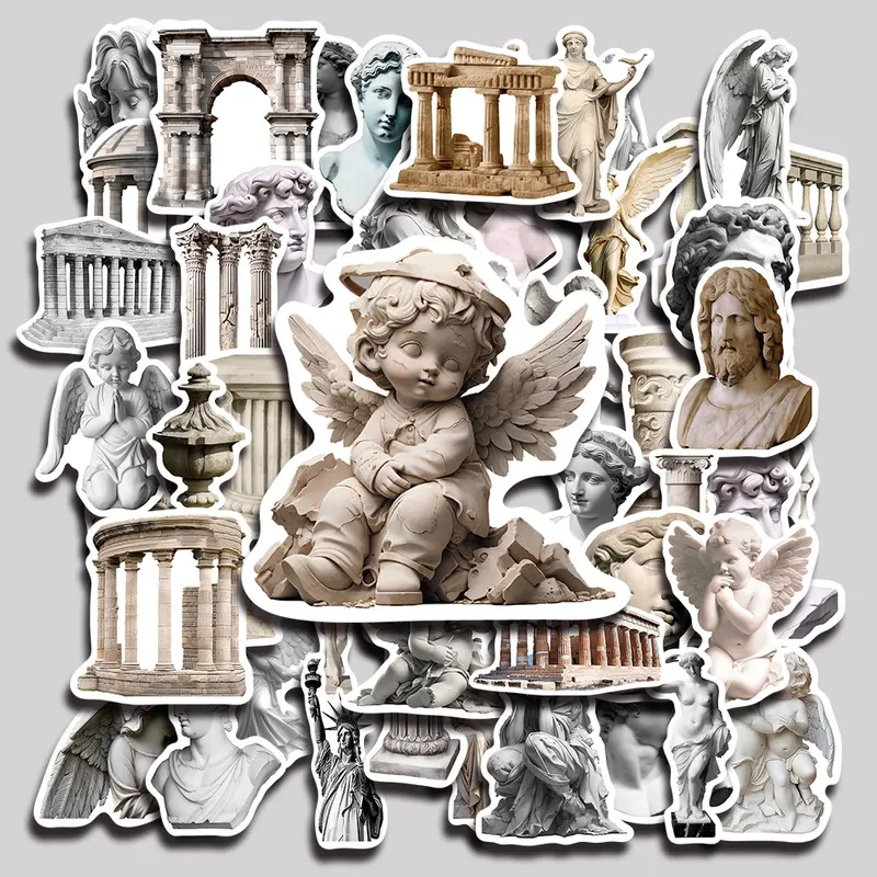 50PCS Art Statue Pool Xinlan Aesthetic Vinyl Stickers Pack for Laptop Water Bottle Phone Case Skateboard Journal Scrapbook DIY Decoration
