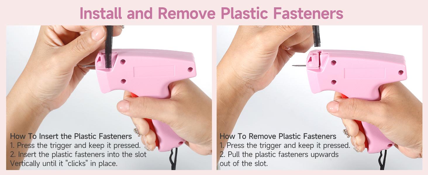 Quick Clothing Fixer stitch gun for Clothes Multifunctional Portable Garment Repair Tool Suitable for Store Warehouse Consignment Yard Sale(Pink-1)