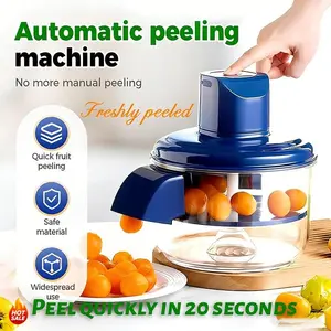 Electric Fruit Peeler for Quick Peeling of Small Fruits and Vegetables, Fast Peeling in 10-20 Seconds for Grape, Garlic & Cherry Tomato, Kitchen Electric Tool for Home Use