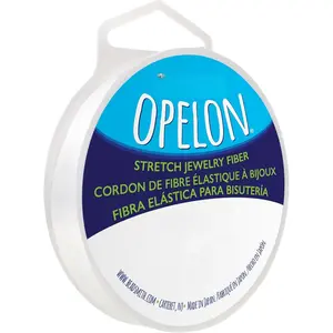 Opelon Stretch Cord – Elastic Beading Fiber, White, 0.23 mm Diameter, 5 Meters (16.4 ft) Spool