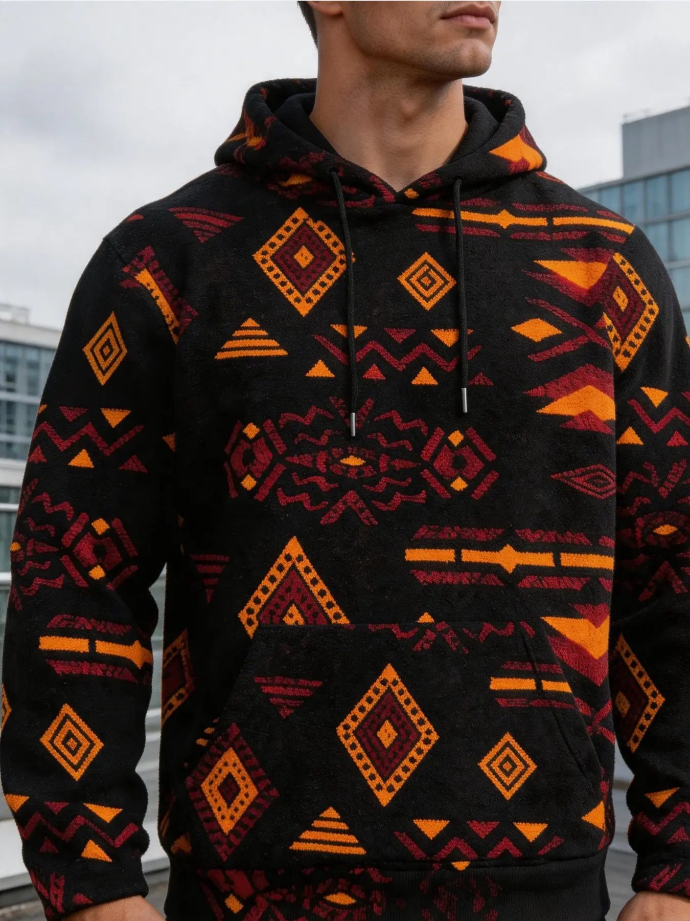 Men's Casual Sweatshirt, Fall Winter Polar Fleece Print Top, Comfortable and Stylish, Perfect for Daily Wear, Warm and Cozy