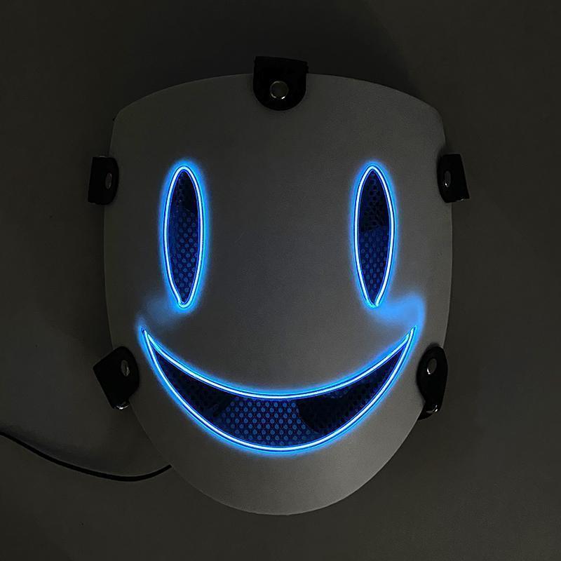 Japanese Anime Cosplay Face Mask Neon High Rise Invasion Mask LED Glowing Mask Sky invasion Masquerade Cosplay Prop