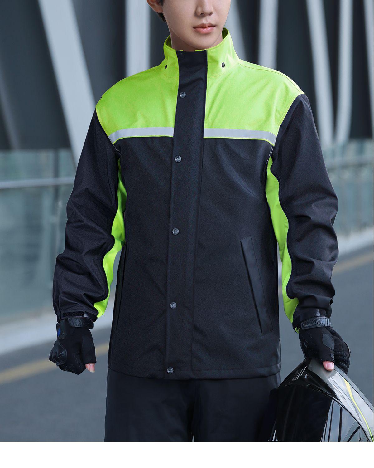 Men'S Raincoat And Rainpants Set, Two-Piece Long Style, Full-Body Rain Protection, Specifically Designed For Electric Motorcycle Delivery Riders Men'S Rain Suit High Visibility Reflective Work Rain Jacket Pants For All Sport Farm Fishing Motorcycle