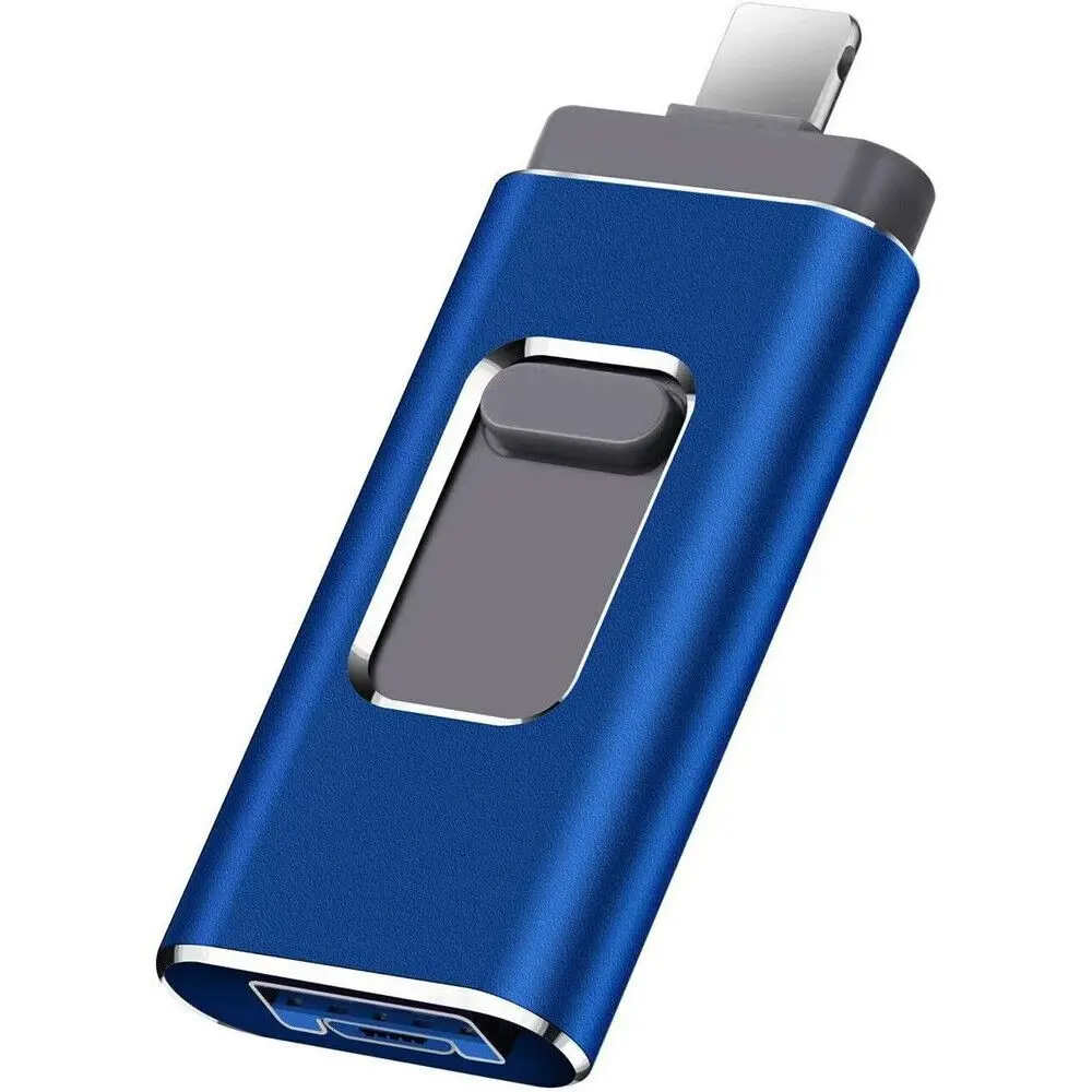 4-in-1 External Flash Drive for iPhone & Type-C & Android & Computer, USB 3.0 Memory Stick Photo Stick Thumb Drive, Photo & File Backup with App, Portable OTG PenDrive, 64GB 128GB 256GB 512GB 1TB, Christmas Gift for Boyfriend & Husband & Wife