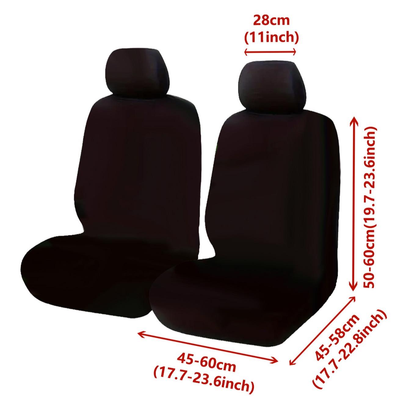 Solid Color Car Front Seat Cover & Headrest Cover, Dustproof Elastic Car Seat Protector, Universal Interior Seat Cover for Car & SUV