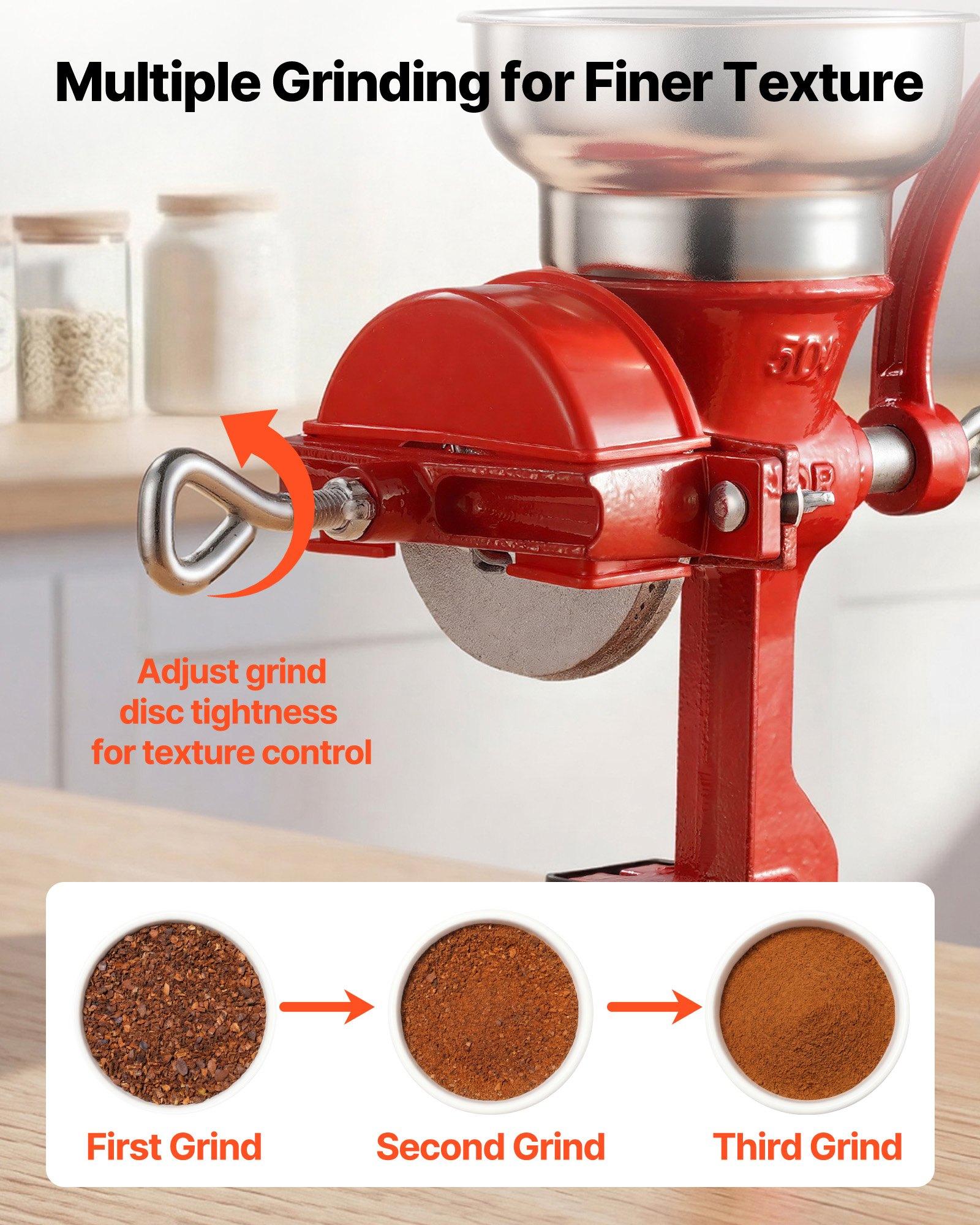 VEVOR Manual Grain Mill with Low Hopper, Hand-Crank Corn Grinder, Heavy Duty Cast Iron Wheat Grinding Mill with Stable Table Clamp & Dust Cover for Grains Spices Coffee Beans Nuts VEVOR Manual Grain Mill with Low Hopper, Hand-Crank Corn Grinder, Heavy Duty Cast Iron Wheat Grinding Mill with Stable Table Clamp & Dust Cover for Grains Spices Coffee Beans Nuts