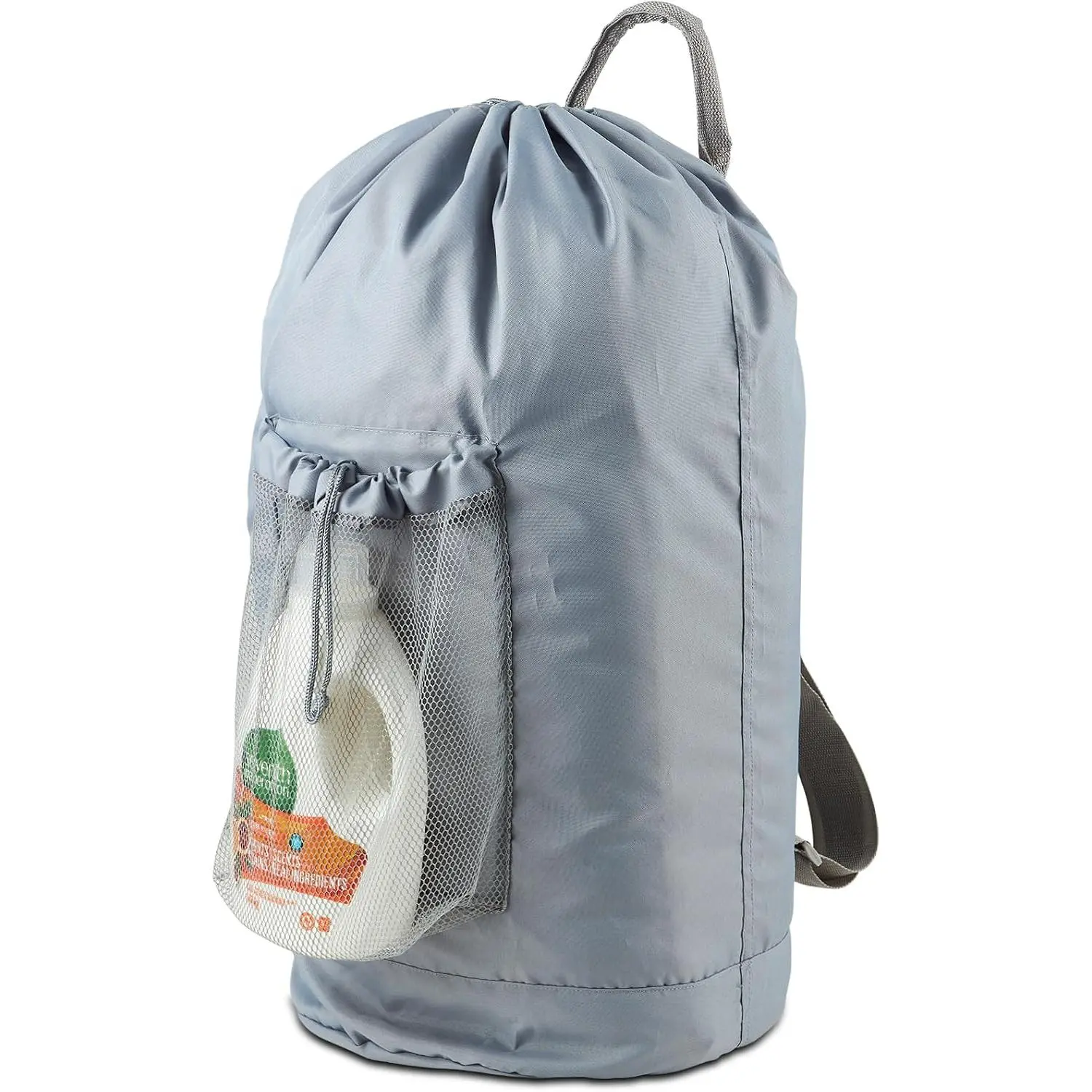 Backpack Laundry Bag, Large Laundry Backpack with Detergent Holder and Adjustable  Straps for College Travel Dorm Room (Gray)
