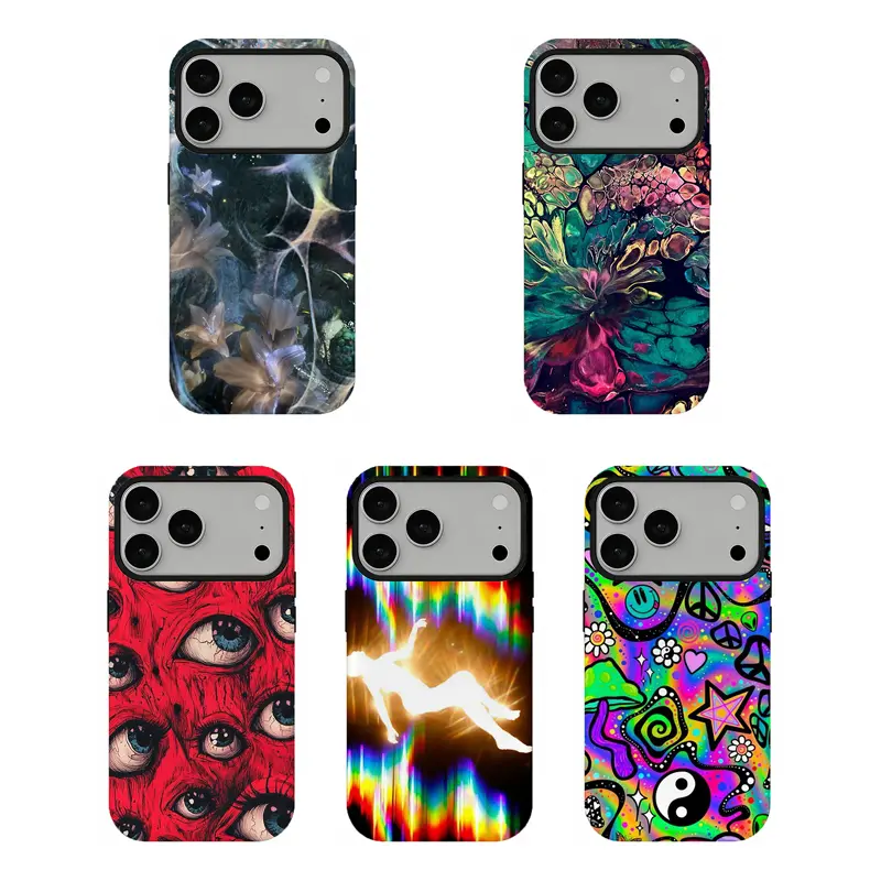 Trippy Psychedelic Phone Case,abstract Aesthetic phone cover for iPhone 17 16 15 14 13 12 11 8 7 for Samsung Series,Shockproof Protective Dual-Layer durable design phone case,perfect gift,for iphone 17 pro max case
