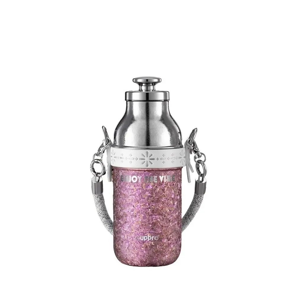 Pure Titanium Insulated Travel Mug with Straw, Stylish High-End Design, Handheld or Crossbody, Ideal Gift for Women