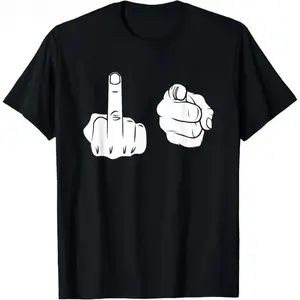 [100% Cotton] 180gsm Lightweight Breathable Unisex T-shirt Fuck-You Shirt Middle Finger Pointing Fuk You Tee F.uck You T-Shirt Made In USA