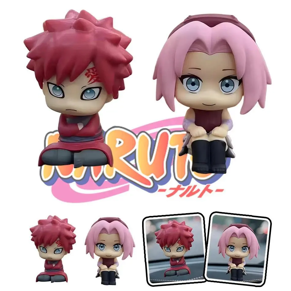 Anime Naruto Cute Sakura Haruno Gaara Sitting Posture Cartoon Action FigureModel PVC Kids Toys Car Decoration Gift