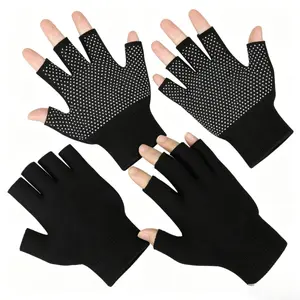 Fingerless Work Gloves for Men Women, Anti-Slip Breathable Lightweight Half-Finger Gloves for Construction, Cycling, Fishing, Hiking, Fitness, Driving, Motorcycle