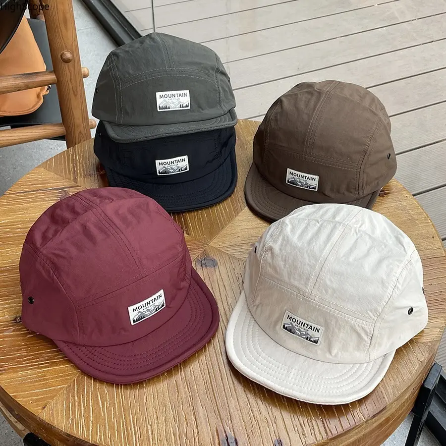 Quick-Dry Workwear Five-Panel Cap, Vintage Soft Brim Baseball Hat, Unisex Outdoor Waterproof Sun Visor, Fashionable Lightweight Sport Duckbill Hat for Hiking Cycling Running