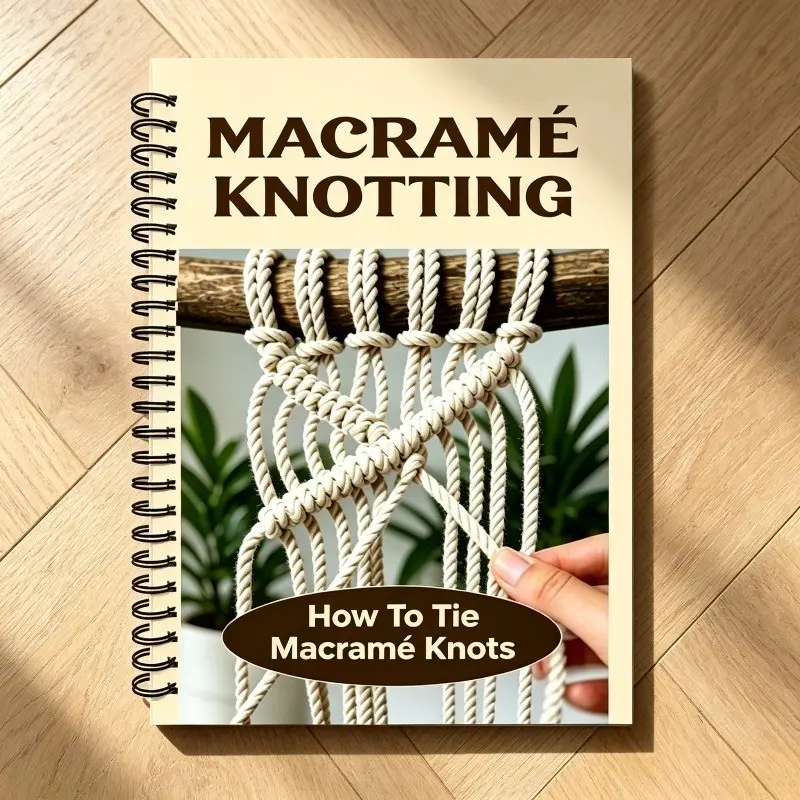 Knots Theme Notebook, Spiral Binding Rope Art Learning Manual, Detailed 20 Basic Knot Tutorials, Practical Craft Guide for Beginners